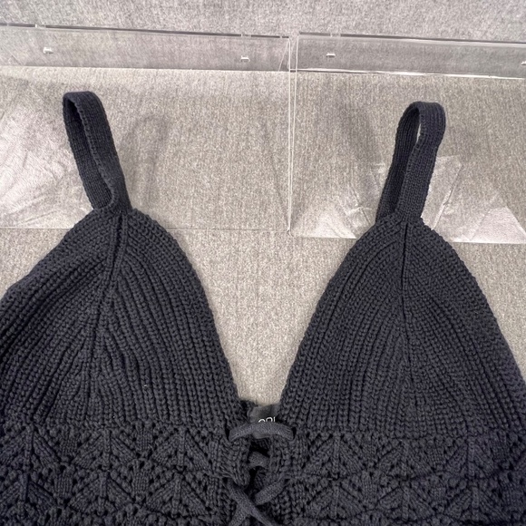 Arden B Lace Up Crochet Corset Crop Tank Top Adjustable No Size Boho Festival - Picture 3 of 9
